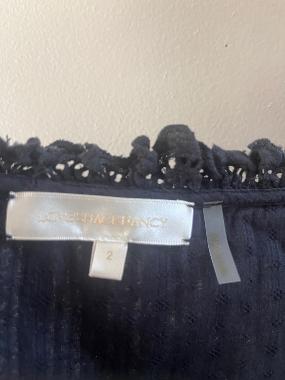 LOVESHACKFANCY Georgie Embroidered Eyelet Bustier Top Sz 2 - Picture 7 of 9